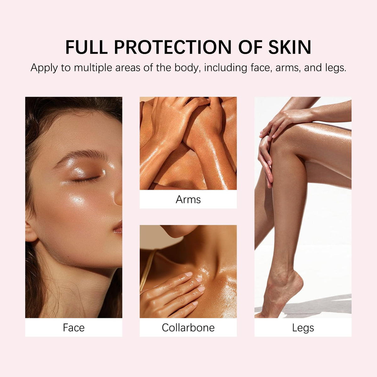HRTTUO shimmering body oil mist offers radiant, beach-ready glow.
