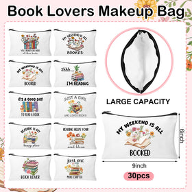 HSDSH book club gift cosmetic bag zipper close-up highlighting secure, smooth opening