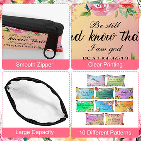 HSDSH canvas makeup pouch fits basic cosmetics at 9.1 by 5.9 inches.