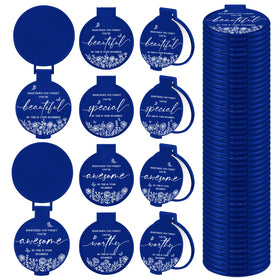 HSDSH inspirational compact mirror with blue pattern, ideal for daily touch-ups on the go