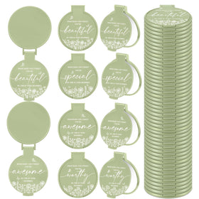 HSDSH inspirational compact mirror with green front pattern for daily motivation