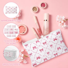 HSDSH pink bow cosmetic bag pattern 3 keeps small items organized.