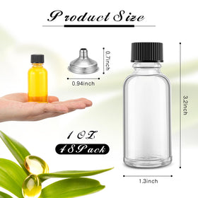 Hsei 1oz Boston bottle with black cap for secure, leakproof storage.