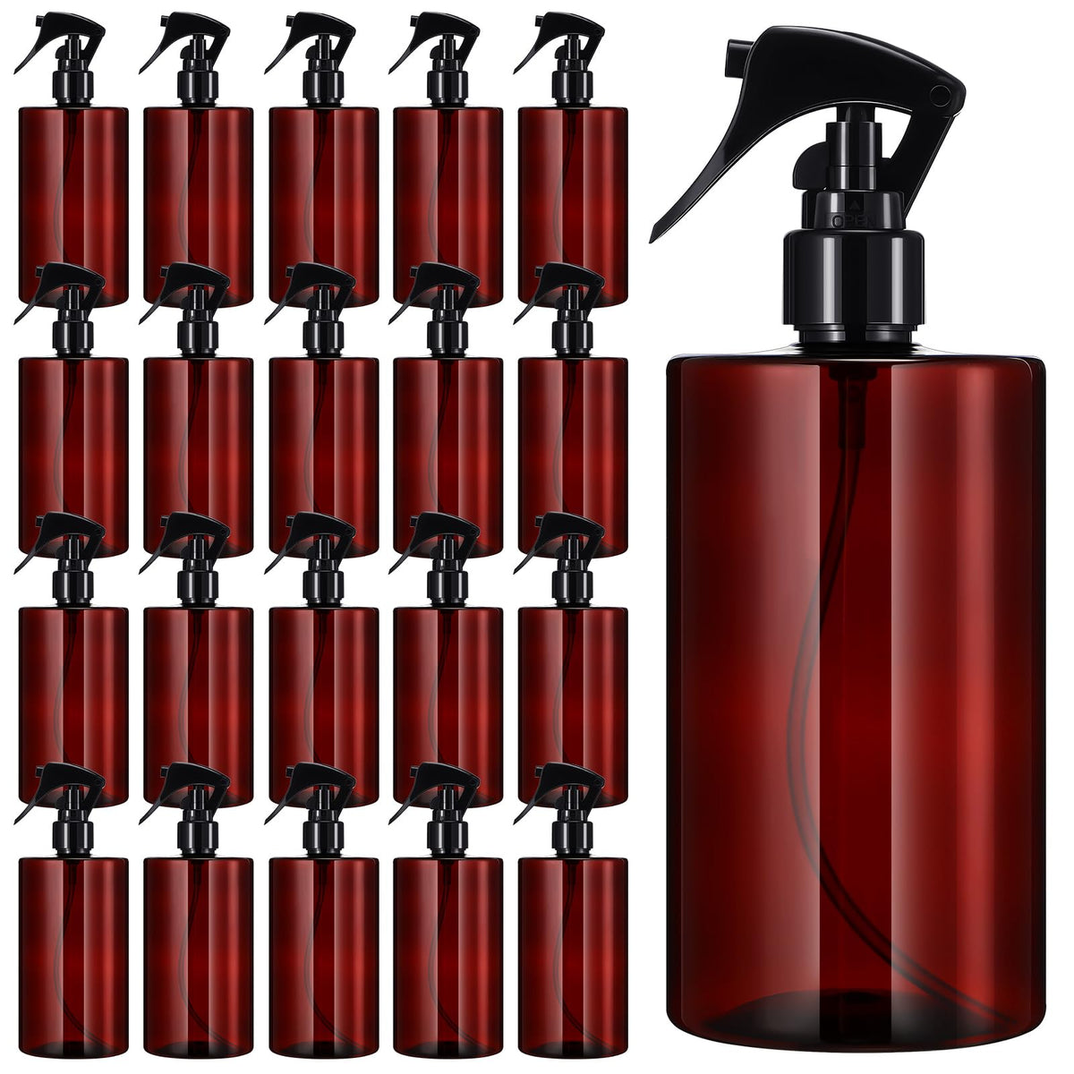 Hsei 16 oz amber spray bottle front view for organized home use