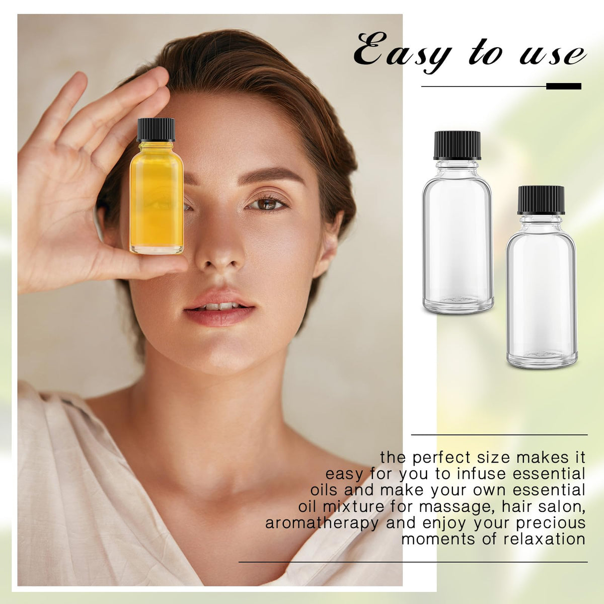 Hsei vanilla extract sample bottle showcases clear glass for precise portioning.