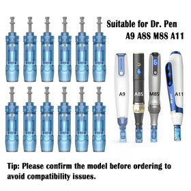 HSENBK 12-pack cartridges for A11, top-down view, ready for replaceable pen heads.