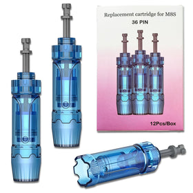 HSENBK 36-pin derma roller cartridge for A9, front view, ideal replacement head for compatible pens.