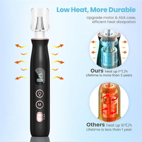 HSKAI LED light illuminates the nails during filing and buffing