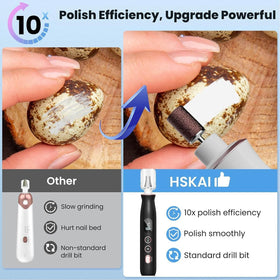 HSKAI cordless nail drill with rechargeable power for on-the-go use