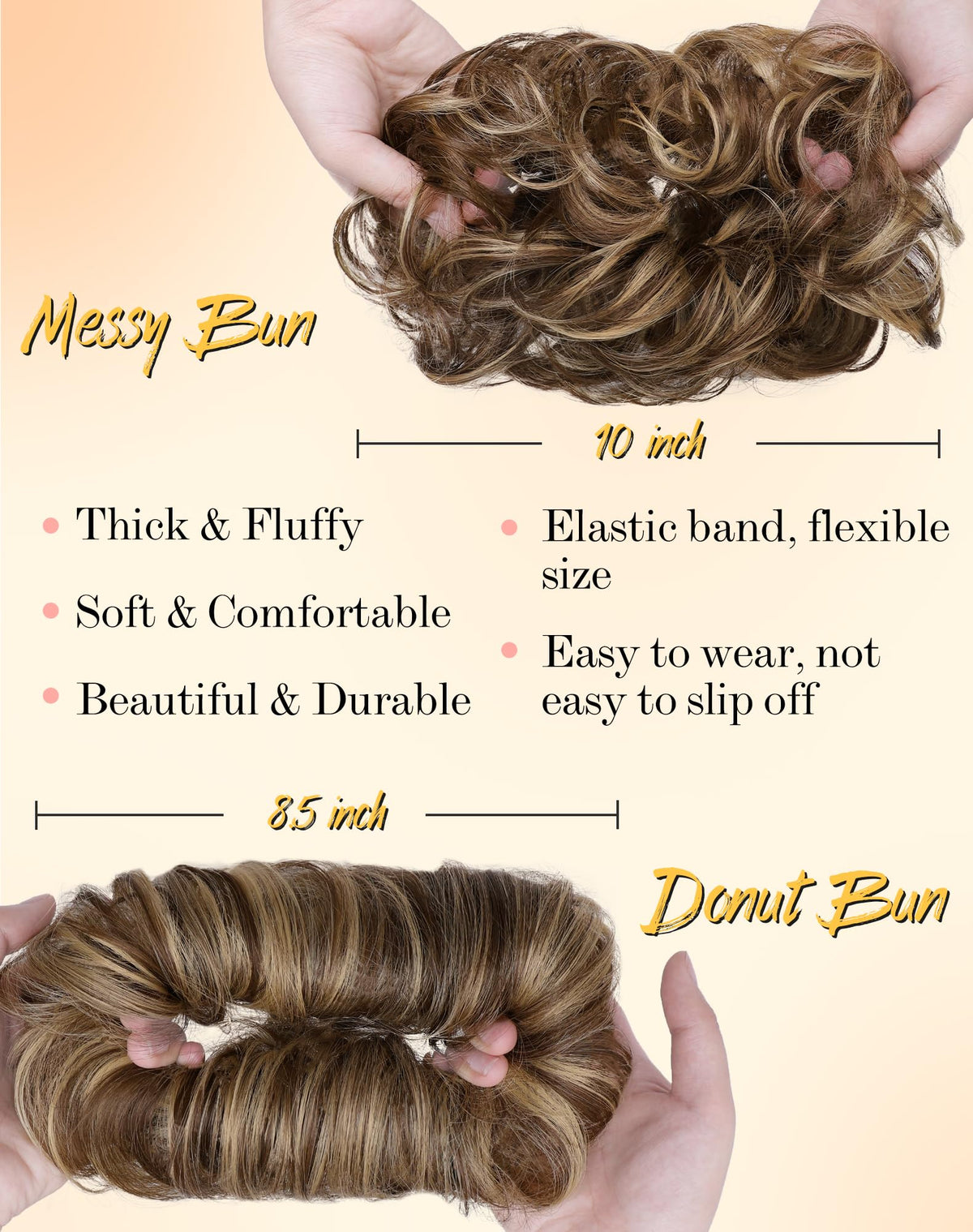 HSLHDI donut updo small 3-5 inch for elegant, refined look
