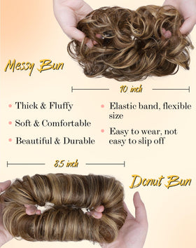 HSLHDI donut updo small 3-5 inch for elegant, refined look