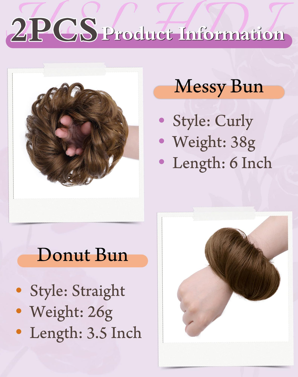 HSLHDI donut updo small bun delivers a polished finish.