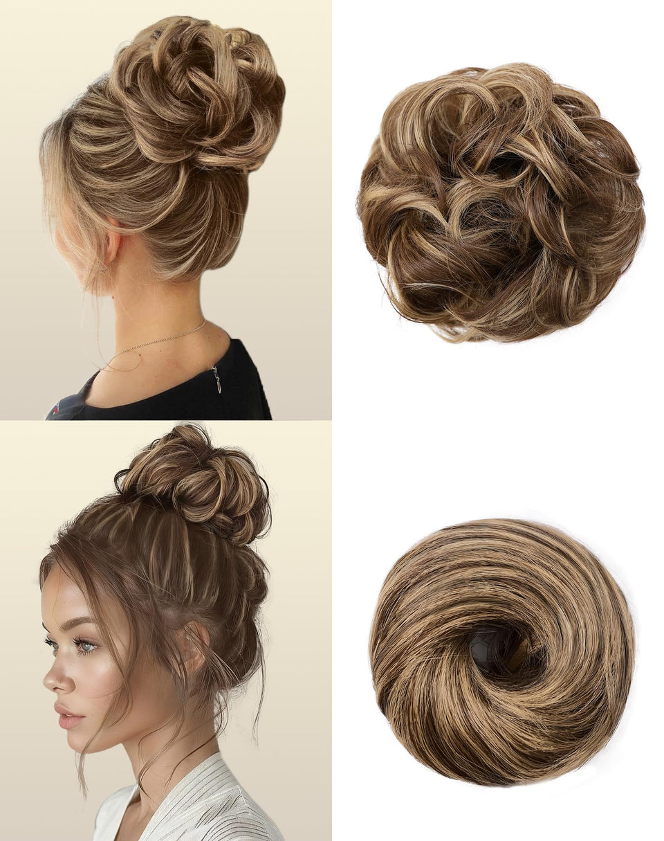HSLHDI messy bun large 6-inch with fluffy volume for a casual updo