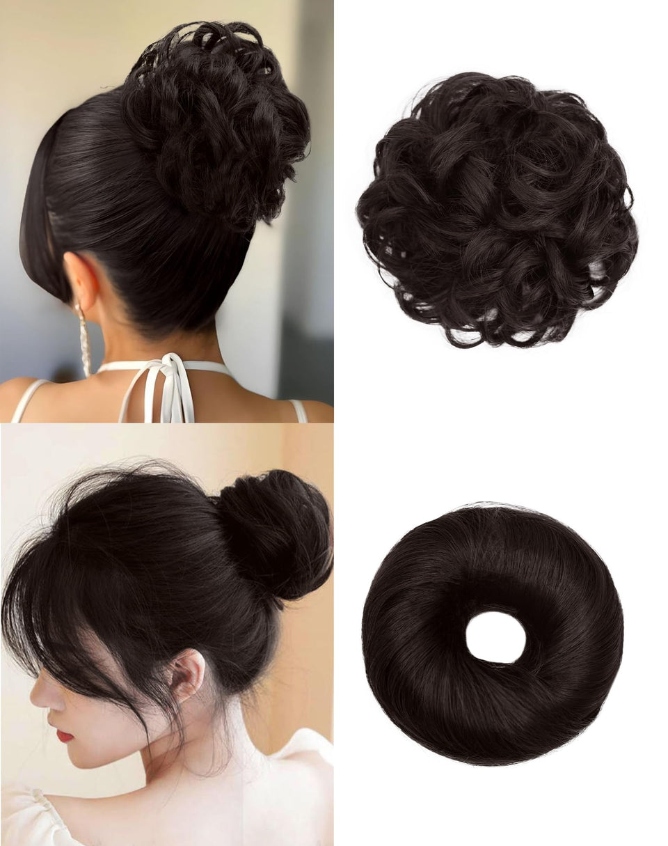 HSLHDI messy bun large 6-inch for voluminous casual looks and everyday wear