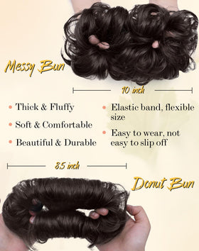 HSLHDI two-styles bun set offers versatile styling options for daily to chic looks