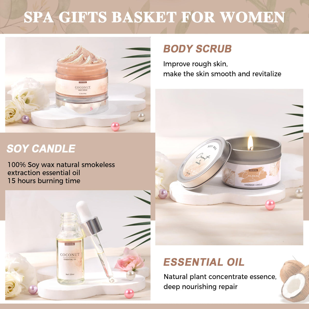 HSOEIXL bath salt and bath bomb pairing for a soothing soak.