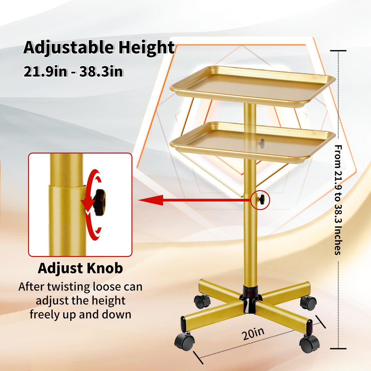 HSONBIUTY 360-degree swivel wheels enabling smooth, quiet movement