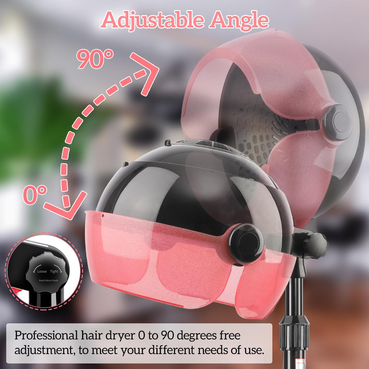HSONBIUTY mobile hooded dryer on five wheels for easy studio setup.
