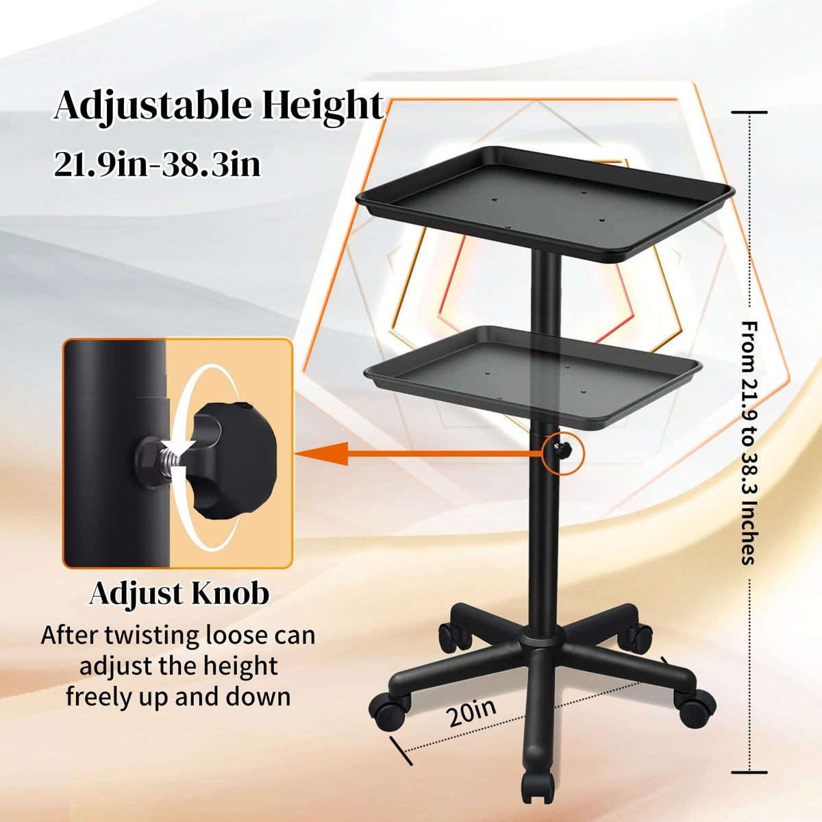 HSONBIUTY metal salon tray with smooth surface for quick cleaning.