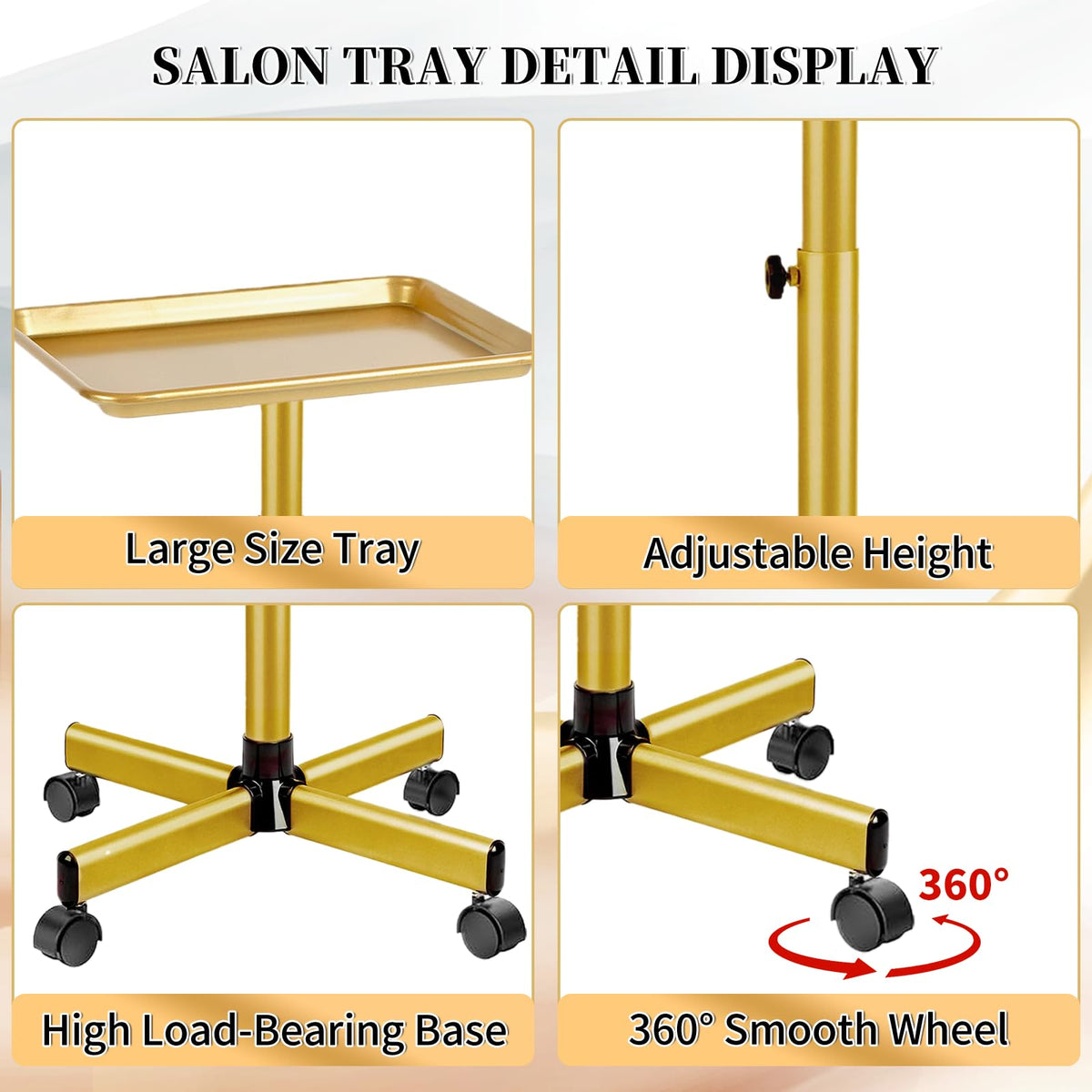 HSONBIUTY rolling tray for salon versatile cart for multiple services