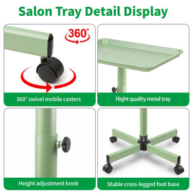 HSONBIUTY salon tray with 360 degree casters for smooth, quiet moves
