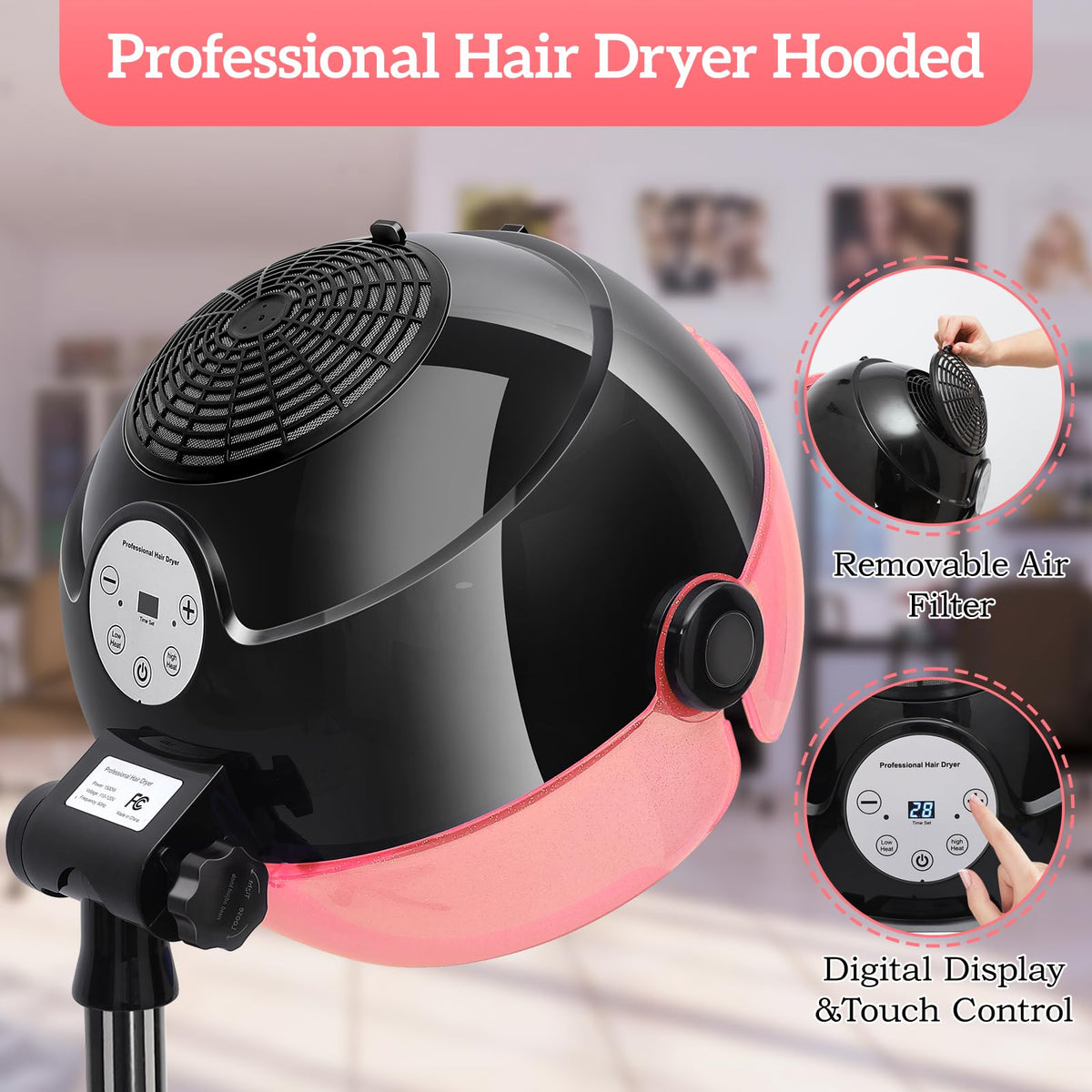 HSONBIUTY standing hair dryer with ion technology for smoother hair.