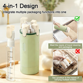 Space-saving HSXCCL bottles packed in a suitcase
