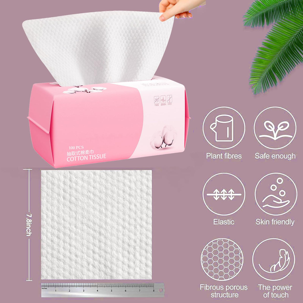 Hsxfl multi-use cotton wipe suitable for face, makeup removal, and baby care