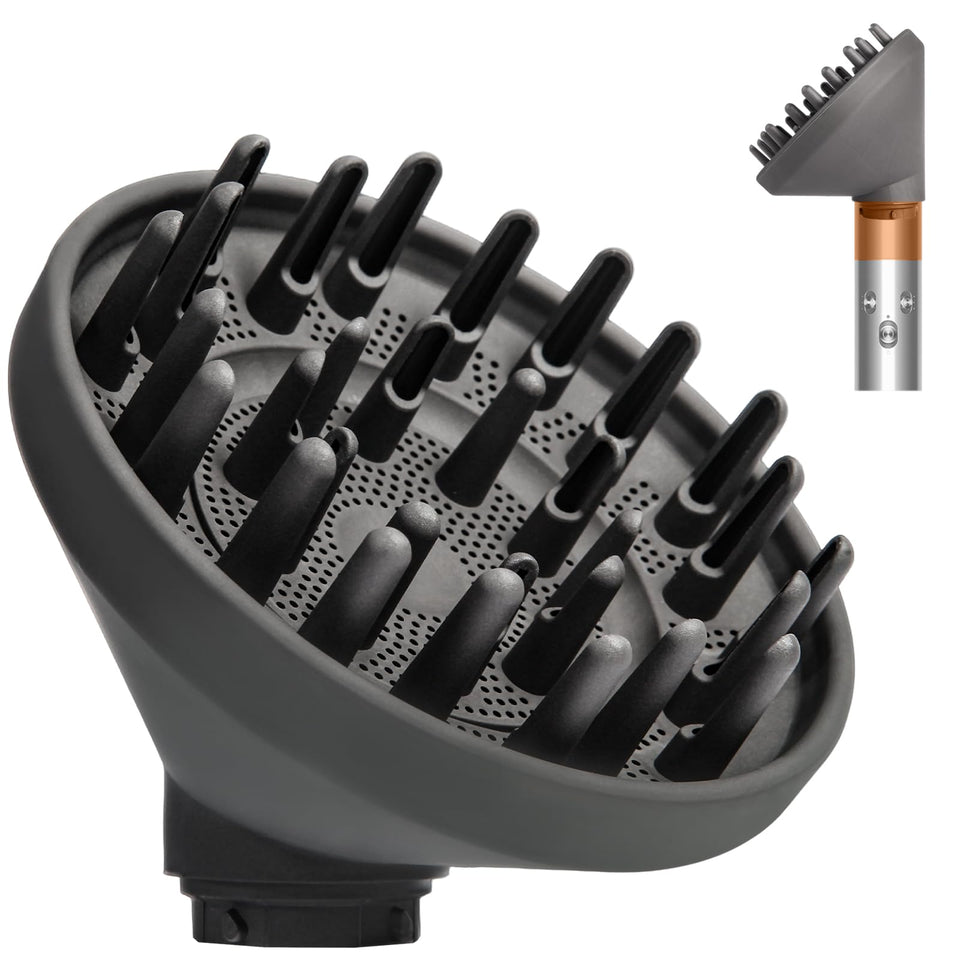 HTKMOS Dyson Airwrap diffuser attachment closeup enhances curl definition.