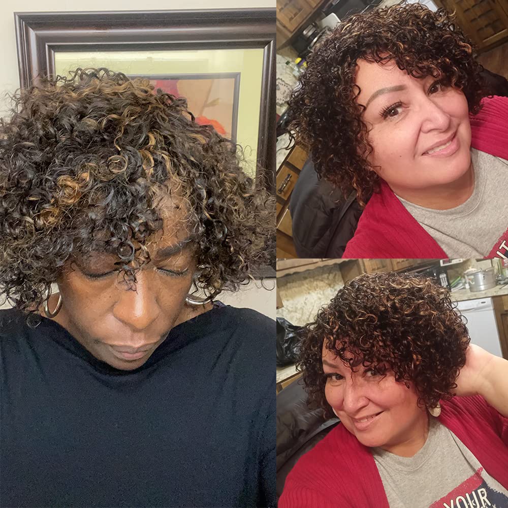 HUA black women short curly wig enables quick, comfortable styling