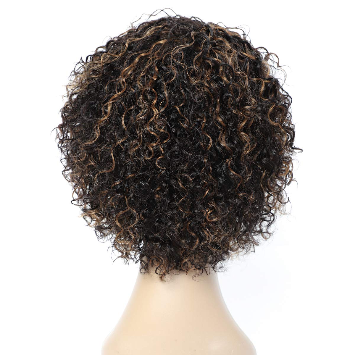 HUA 8-inch short curly wig designed for easy everyday looks
