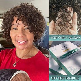 HUA glueless wig with velcro straps for comfortable fit.