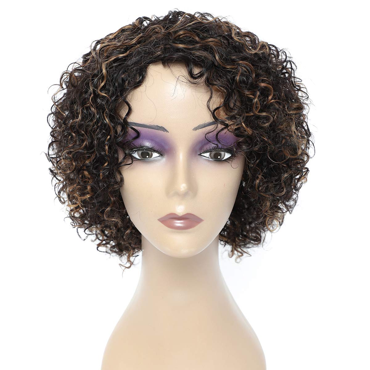 HUA 8-inch short curly wig for natural daily wear