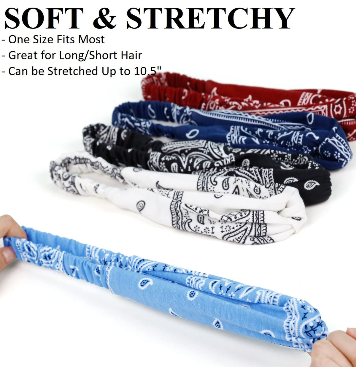 Huachi paisley print headband adds color and versatile flair to outfits.