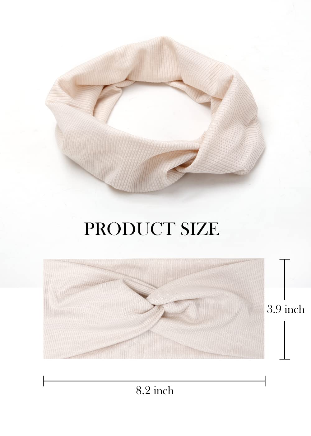 Huachi Boho knotted headband in brown, cozy feel and secure daily wear.