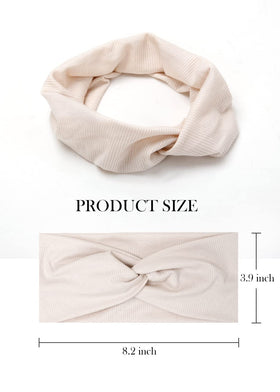 Huachi Boho knotted headband in brown, cozy feel and secure daily wear.