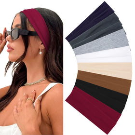 Huachi headbands in black with soft fabric for all-day wear and secure grip