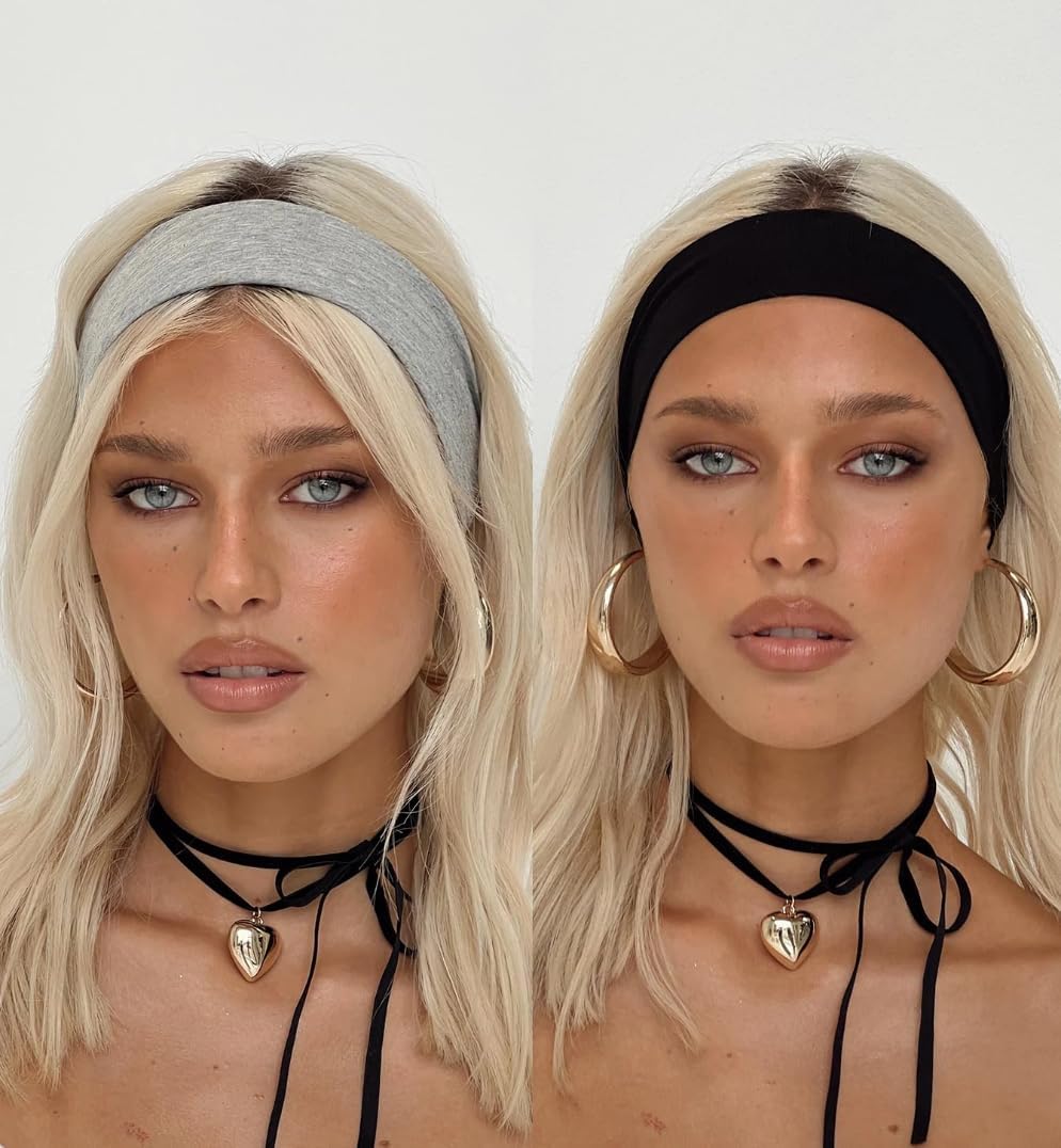Huachi grey headbands blend with any wardrobe and stay in place