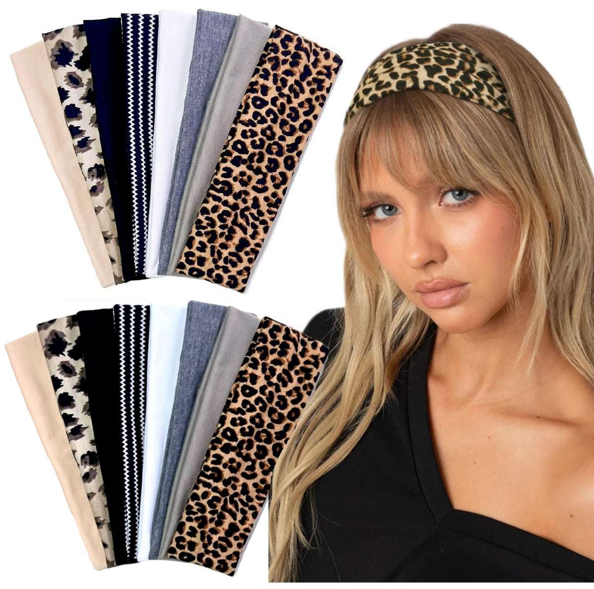 Huachi headbands non-slip 16-pack in variety colors for daily wear