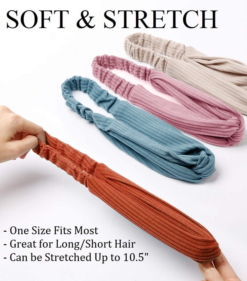 Huachi headbands in ribbed knit offer soft comfort for all-day wear.