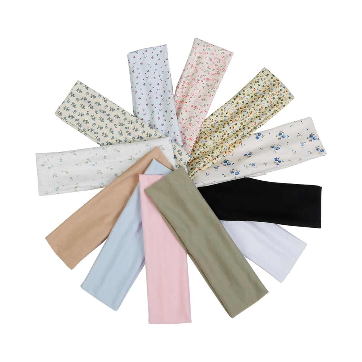 Huachi wild floral bow headband set view, ready to pair with outfits.