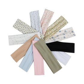 Huachi wild floral bow headband set view, ready to pair with outfits.