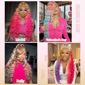 HUANGCAI 613 200% density wig offers dramatic volume.
