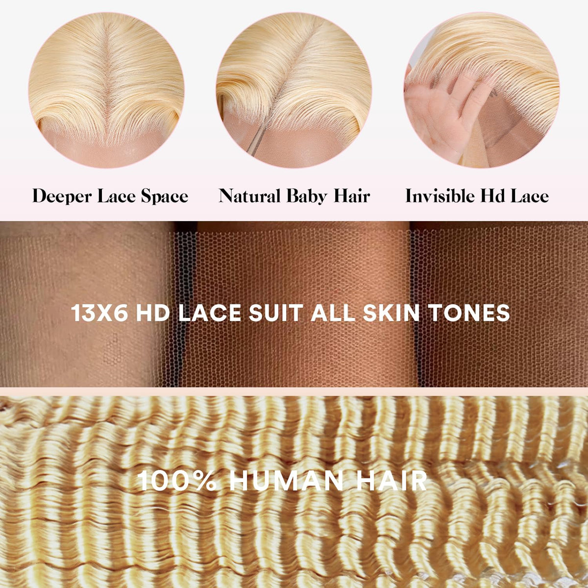 HUANGCAI 613 pre-plucked baby-hair wig enhances realistic hairline.