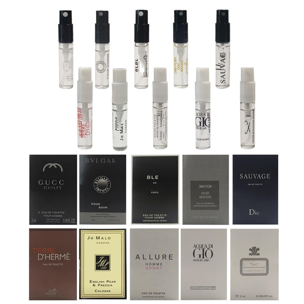Huatsing Sufeasdf designer cologne samples collection for easy comparison.