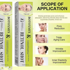 HUAWOHOM Pore Minimizer serum tube highlighting refined texture and smaller pores