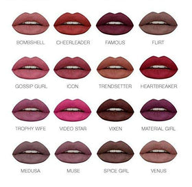 Huda Beauty Trendsetter finish demonstrates long-wear color and comfortable matte look.