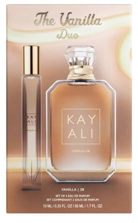 Huda Kayali Vanilla 28 travel spray ideal for on-the-go scent touch ups