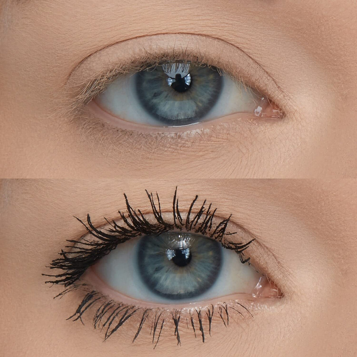 Huda Legit Lashes dual-ended swatch demonstrates two-in-one benefits.