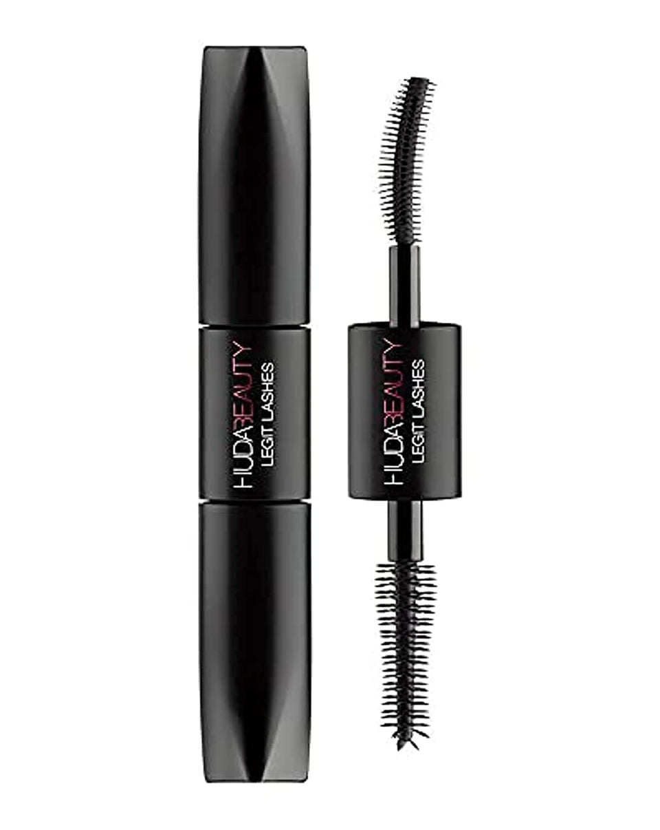 Huda Legit Lashes volume bottle delivering plush fullness on lashes.
